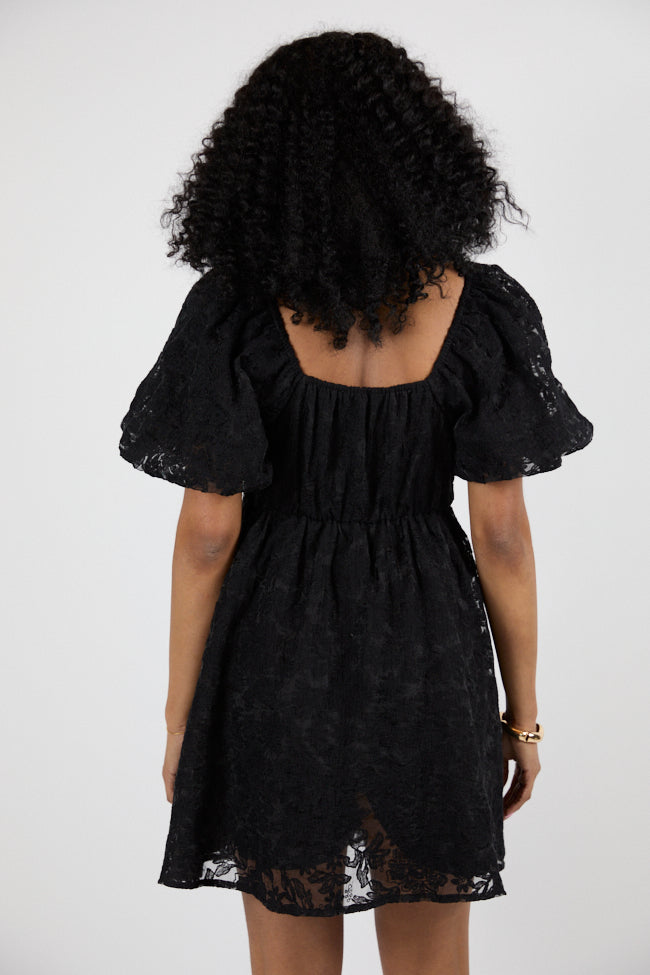 Midnight Muse Black Lace Babydoll Dress SALE
