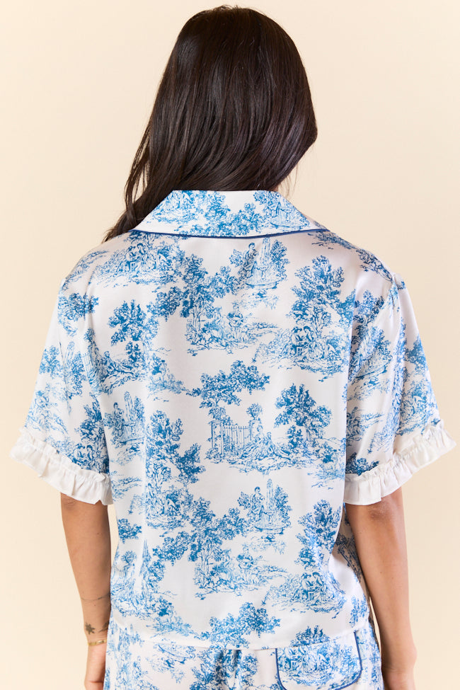 Chateau Dreams Satin Short Sleeve Pajama Top