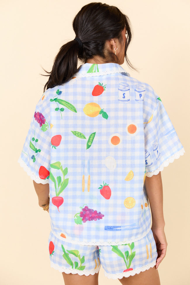 Picnic After Dark Blue Pajama Set SALE