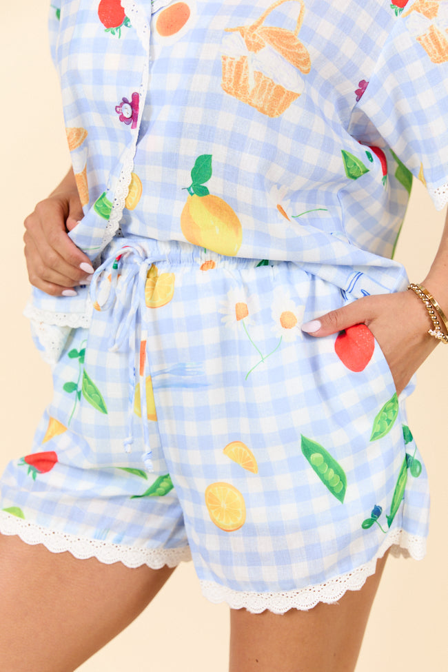 Picnic After Dark Blue Pajama Set SALE