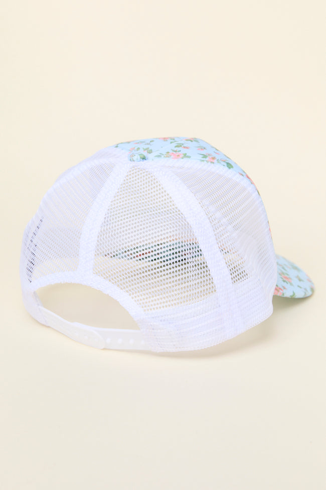 Blue Floral Trucker Hat