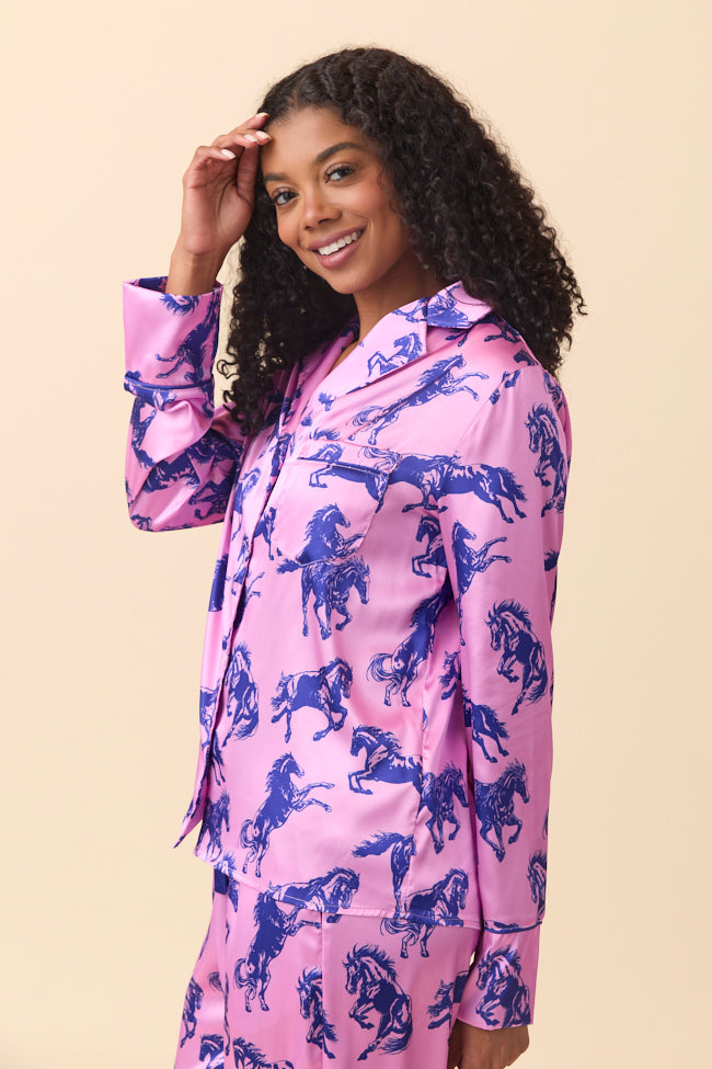The Kylie Pink Wild Horses Pajama Set Just Classically Cassidy X Pink Lily