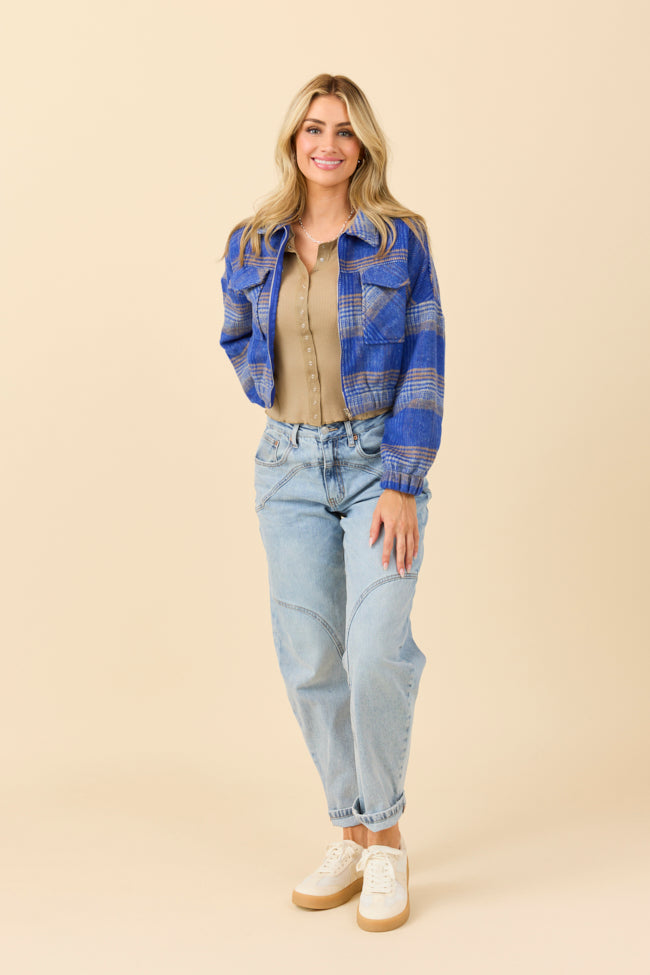 Finley Blue Plaid Jacket