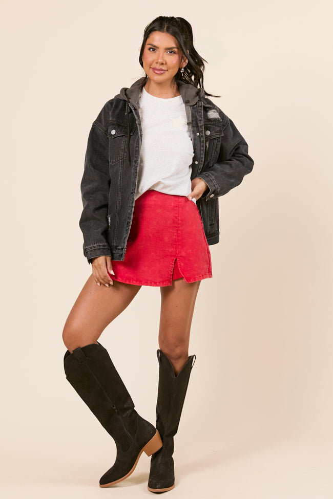 Parker Charcoal Hooded Denim Jacket