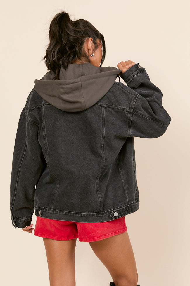 Parker Charcoal Hooded Denim Jacket