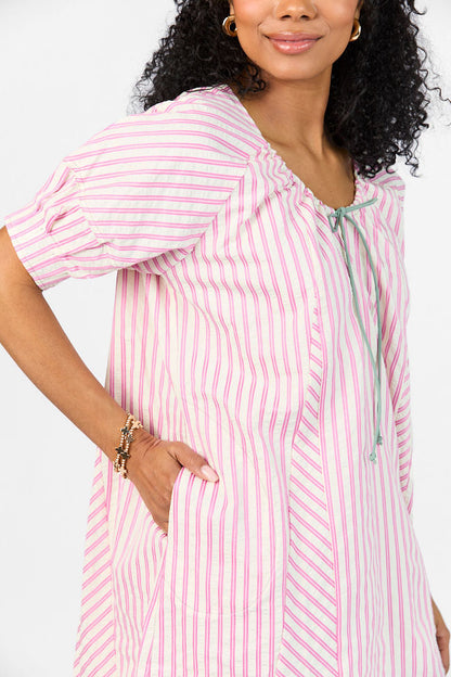 Set Free Pink Striped Panel Mini Dress SALE