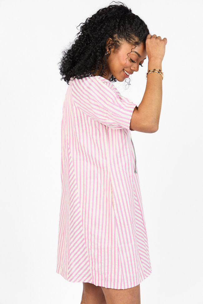 Set Free Pink Striped Panel Mini Dress SALE