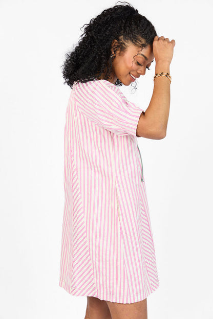 Set Free Pink Striped Panel Mini Dress SALE