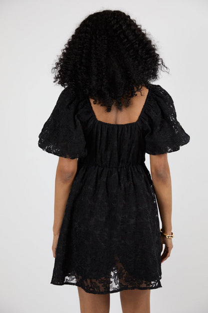 Midnight Muse Black Lace Babydoll Dress SALE