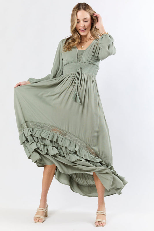 Lucky To Have You Sage Maxi Dress SALE