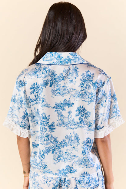 Chateau Dreams Satin Short Sleeve Pajama Top