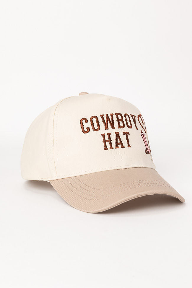 Cowboy Hat Beige Baseball Cap