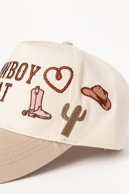 Cowboy Hat Beige Baseball Cap