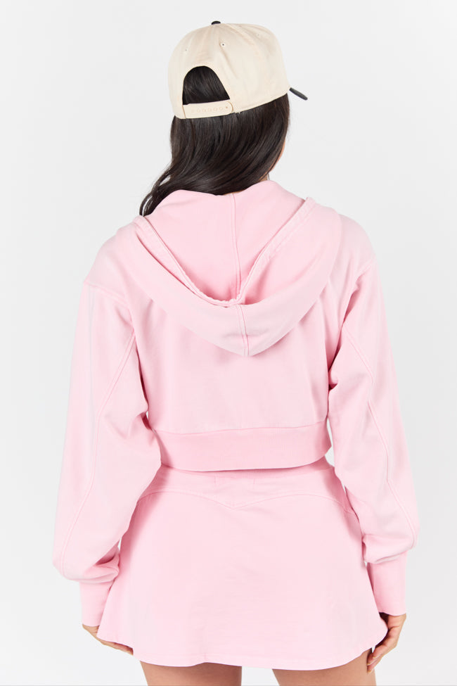 One On One Pink Cropped Hooded Jacket SALE