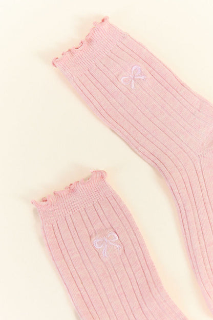 Pink Bow Socks