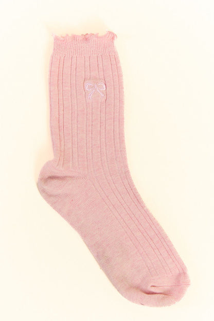 Pink Bow Socks