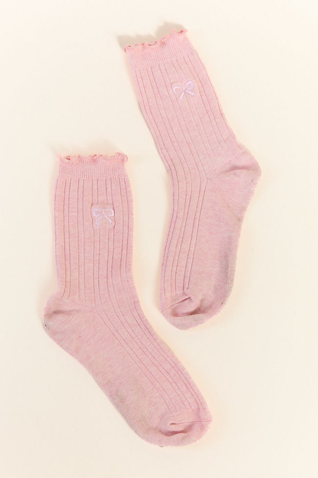 Pink Bow Socks