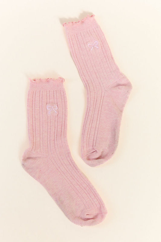 Pink Bow Socks