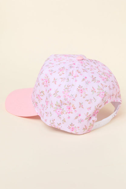 Pink Floral Trucker Hat
