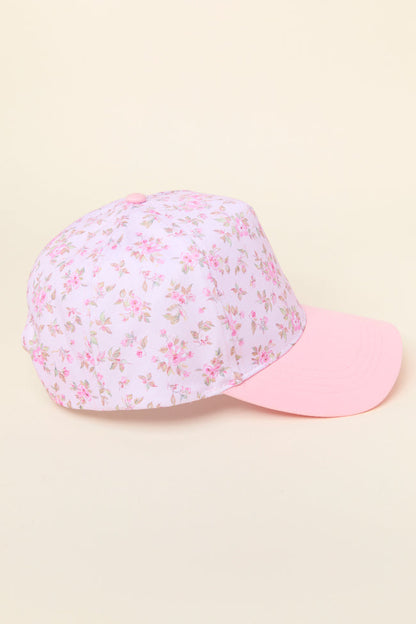 Pink Floral Trucker Hat