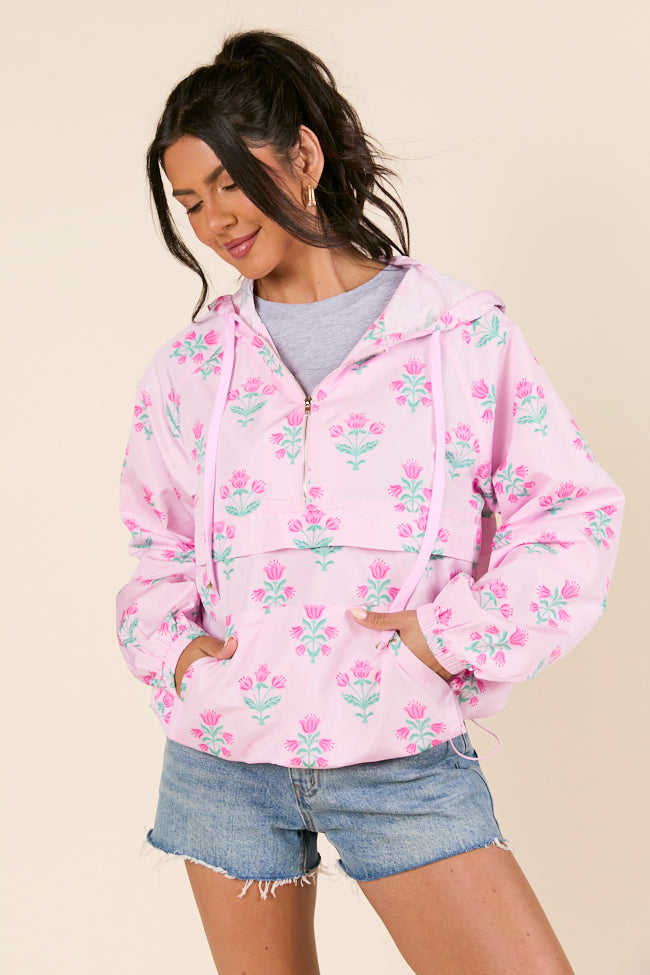 Delilah Pink Block Floral Pullover