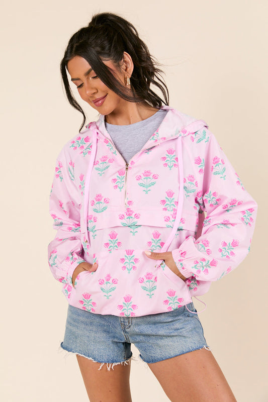 Delilah Pink Block Floral Pullover