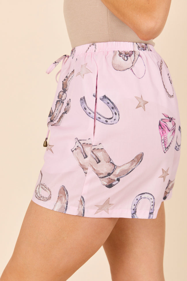 Skye Pink Western Print Pajama Shorts