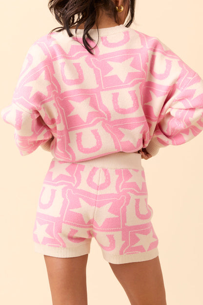 Jolene Pink Western Icon Lounge Shorts