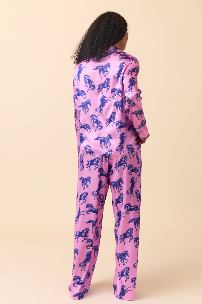 The Kylie Pink Wild Horses Pajama Set Just Classically Cassidy X Pink Lily