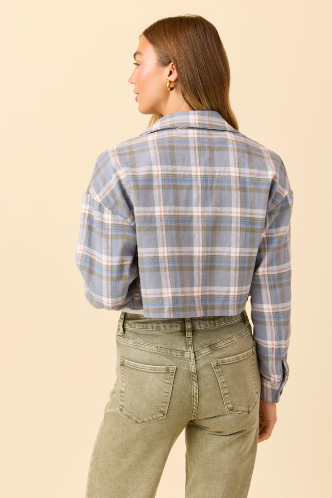 Gloria Light Blue Plaid Jacket