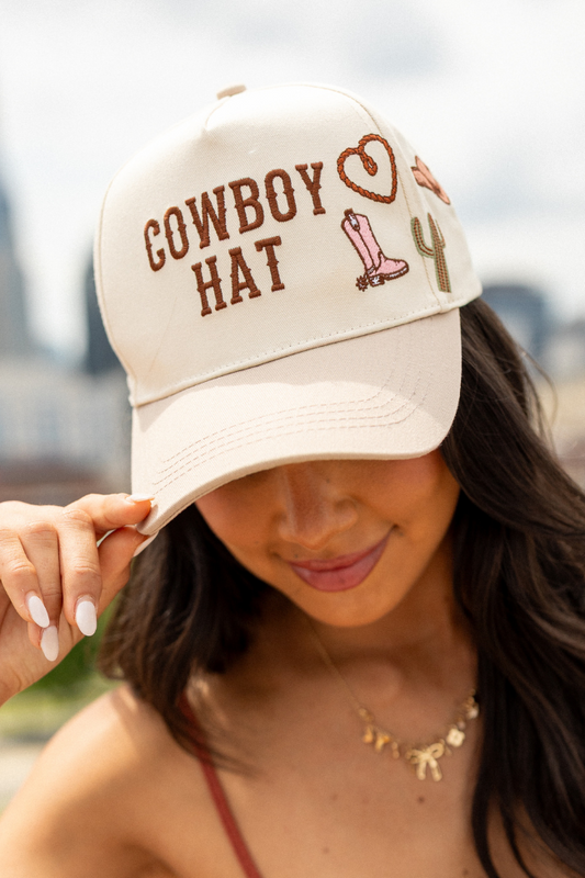 Cowboy Hat Beige Baseball Cap